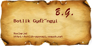 Botlik Gyöngyi névjegykártya